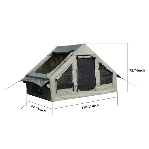 Carpa Inflable para Camping 4-6 Personas 4 Estaciones Beige miniatura 7