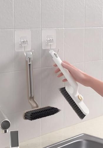 Image of Khedu Fab 1 Pcs Multi-Function Bathroom Plastic Cleaning Brush,Tiles Cleaning Brush,Hard Bristle Rotating Crevice Gap Cleaning Brushes for Bathroom,Floor Cleaner Brush(Multi Colour)
