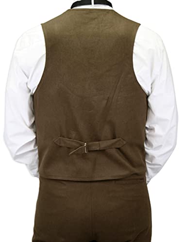 Historical Emporium Men's Brushed Cotton Casual Work Vest, Victorian Old West Edwardian Waistcoat3