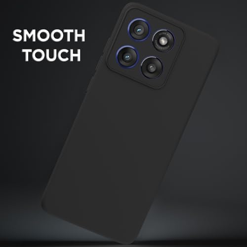 Image of Outlouders Back Cover for Motorola Moto Edge 60 Stylus 5G | Camera Protection | Durable Soft Matte Silicone Bumper Case (Black)