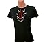 Traditional Folklore Bulgarian T-shirt, Machine Embroidered T-shirt, Women's Black Dance T-shirt (M)