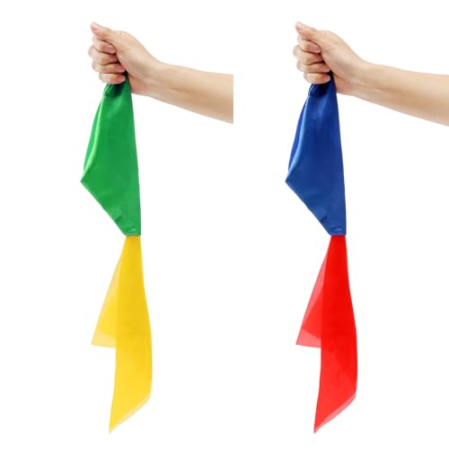 SLZBCY 4 PCS Magic Scarves Change Color Silk Scarf for Magic Trick Silk Magic Props Magician Accessories Birthday Party Gift