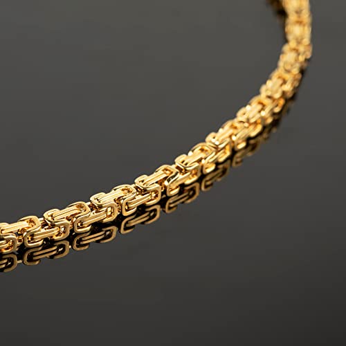 Umaokang 1 Meter Gold Plated Byzantine Emperor Cuban Chain Necklace Men Women Punk Rock Stainless Steel Jewelry Link Chain Bulk With Jump Rings Lobster Clasps #TOP4