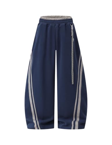 Image of Aelfric Eden Stripes Baggy Barrel Sweatpants Elastic Double Waist Wide Leg Pants Women Men Casual Y2K Unisex Lounge Trouser