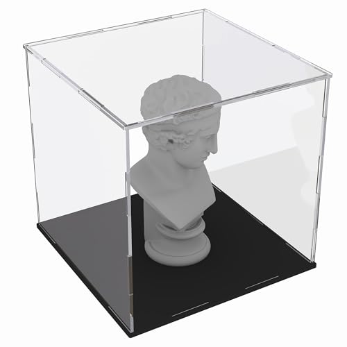 Image of Acrylic Display Case for Collectibles and Toys, Versatile Clear Acrylic Display Box with Black Base for Action Figures and Souvenirs, 9-inch