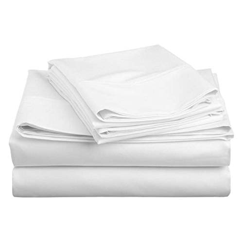 linenaffairs 400 Thread Count 100% Cotton Zipper Closure Duvet Cover Set (1 Duvet Cover & 2 Pillow Cover) (Single Size_White Solid)