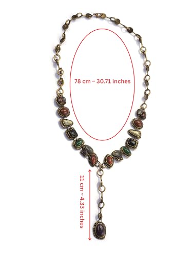 MINACHI Layered Y-Shaped Retro Stone Necklace, Boho Personality Jewelry for Women2