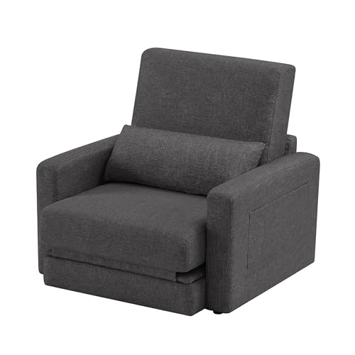 Kozomyer ソファーベッド 1人掛け シングル 寝椅子 3WAY ローソファ カウチソファ コンパクト 折りたたみベッド 収納ボックス 寝る 座る くつろぎ 多機能ソファー (ブラウングレー)