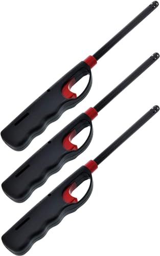 - Refillable Butane Gas Candle Fireplace Kitchen Stove Wind Resistant, Red (3)