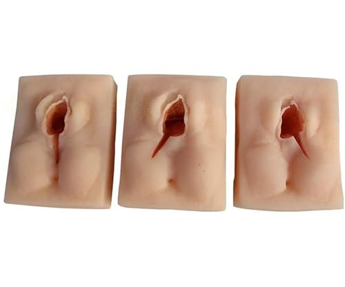 HEQIM Female perineal Incision Suture Model, 3-Piece vulvar Suture Practice Model, Female perineal Suture Practice Module for gynecological Teaching and Training