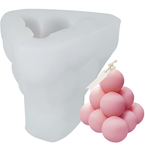 Vela 3D Haciendo Molde De Silicona, Molde De Jabón Hecho A Mano De Aromaterapia De Cristal Epoxi, Artesanía Hecha A Mano Regalos De Bricolaje Decoración del Hogar,4round Shape