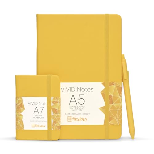 Image of Kitabby VIVID Notes Combo A5 & A7 Notebook - Yellow