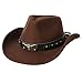 Jastore Western Cowboy Hat for Kids Boy Girl Classic Cowboy Cowgirl Dress Up Hat with Buckle Belt(Coffee, 5-12 Years)