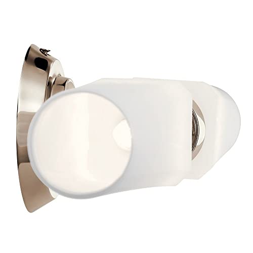 Image of Kichler Truby 24.75 inch 2-Light Bathroom Vanity Light Fixture with Satin Etched Cased Opal Glass in Champagne Bronze, Wall Mount Over Mirror for Bath (24.75 inch x 4.75 inch x 4.5 inch), 55075CPZ