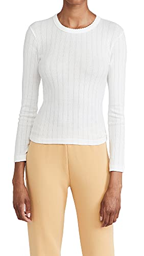 Leset Women's Pointelle Slim Fit Top