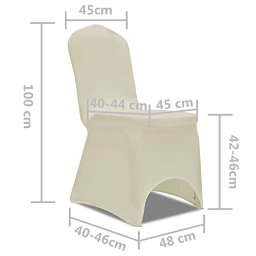 Housse de chaise extensible crème lot de 50 pour mariage et conférence - 8
