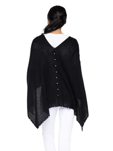 CLAUDIA NICHOLE by Alashan: Women's 100% Cashmere Capelet with Pearl Trim Luxe Dress Topper Poncho- One Size Fit4