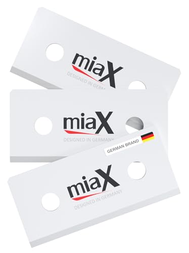 miaX – Juego de 3 Cuchillas de Cerámica, Compatibles con la Rasqueta Multiuso 2.0 – Ideales para Azulejos y Restos de Pegamento, Lavables en Lavavajillas e Inoxidables