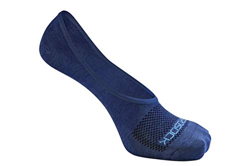 ZeroSock Bamboo Viscose Super Low Invisible Socks With Mesh Ventilation with Anti-Slip Gel Heel Grip (4 Pairs Per Box) (Men's Size 12.5-15, Navy Blue)