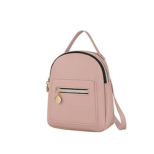 Mini mochila feminina, pequena, fofa, estampa retrô, multifuncional, bolsa de moedas, bolsa de ombro único para viagens, rosa, Small, Rosa