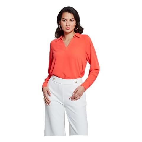 T-Tahari Split Neck Long Sleeve Shirt Cover