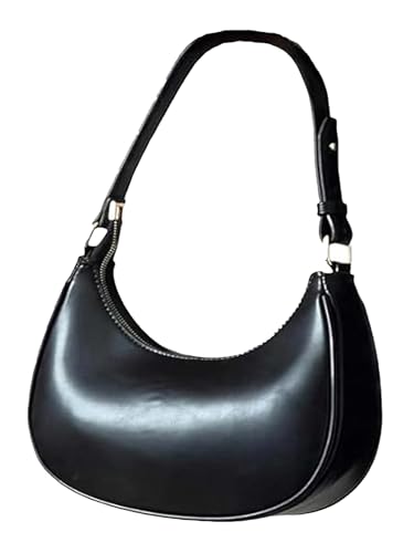 Small Crescent Leather Shoulder Bag for Women Crossbody Clutch Hobo Tote Purses Hangbags