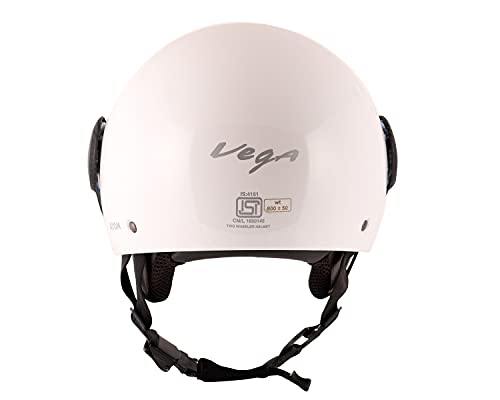 Image of Vega Cliff Black Helmet-M & Women's Atom Open Face White Helmet (Medium, White)