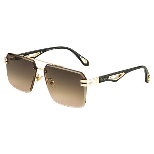 Image of Ted Smith Mens Womens Polycarbonate Uv Protection Metal Pilot Sunglasses