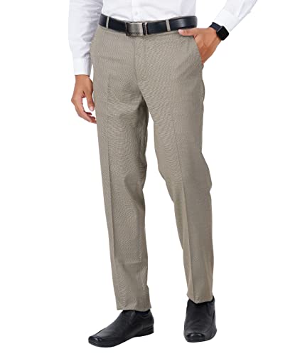 Image of Mc Henry Men's Regular Fit Wrinkle Free Stretchable Formal Trousers for Men