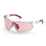 adidas Sport - Sonnenbrille, SP0002 - Maske-Form, Farbe Kristall, Gläsern farbe rosa-grau photochromatisch