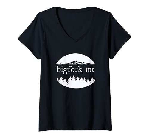 Mujer Bigfork Montana Nature - Diseño de recuerdo de vacaciones Camiseta Cuello V