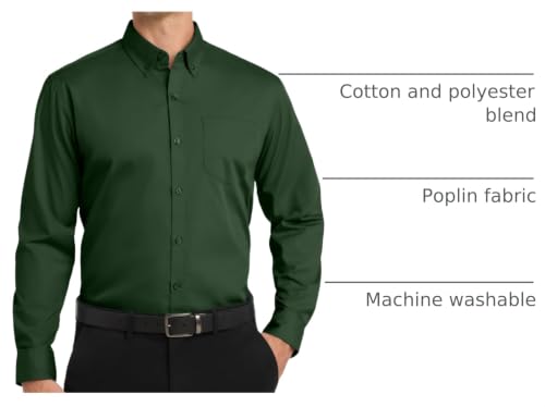 Image of Port Authority Men's Long Sleeve Carefree Button-Down Poplin Shirt