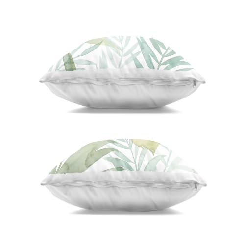 Image of Stupell Industries | Tropical Green Leaves Pattern, 18 x 18 Each