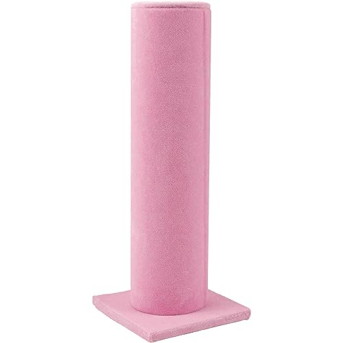 AUEAR, Velvet Vertical Tower Display Bracelet Tower Vertical Hair Band T-Bar Display Holder for Headband Scrunchie (Pink, Square Bottom, 1-Pack)