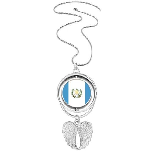 Pendentif drapeau Guatemala rotatif Amecountry, finitions ailes d'ange d'exception