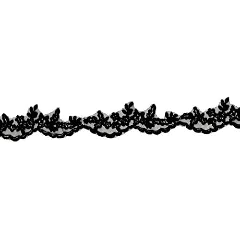 black floral tulle lace trim black sewing embroidered lace trimming Per Yard 90cm FREE UK PP Fast Dispatch (M36c) Cover