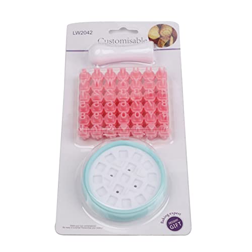 Xinsheinelry Molde de galletas prensable con letras numéricas, para fondant, herramientas de decoración de pasteles