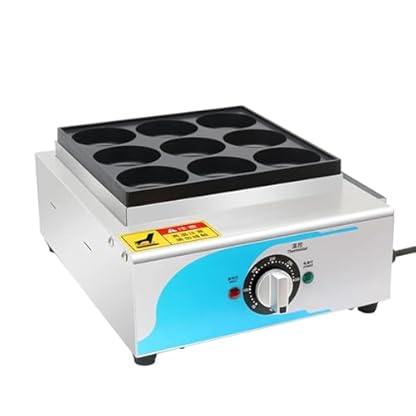 QLXYYFC 9-Loch-Ei-Burger-Maschine, Hamburger-Omelett-Zubereitungsmaschine, Temperaturregelbereich 50–300 °C, Hamburger-Omelette-Pfanne