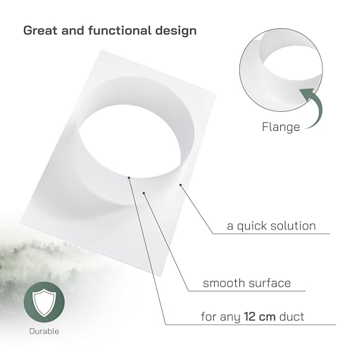 Vent Systems Ø120 mm Lüftungskanalverbinder Flansch gerade Lüftungsrohr Kunststoff Kanalverbinder Platte für Kühlung Heizung Lüftungssystem HVAC 12 cm
