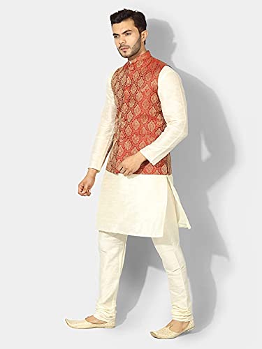 Image of Mens Kurta Pyjama Set with Designer Ethnic Nehru Jacket