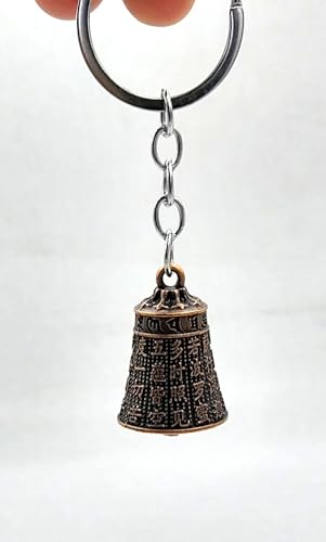 Image of Classic Antique Tibetan Temple Bell Shaped Keyring for Gift Gaurdian bell for Car Bike Bags Metal Key ring Key Chain Bag Charm Gift