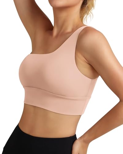 Image of Queenie Ke Womens One Shoulder Sports Bra Left Side Strap Yoga Bras Gym Training Workout Crop Tops