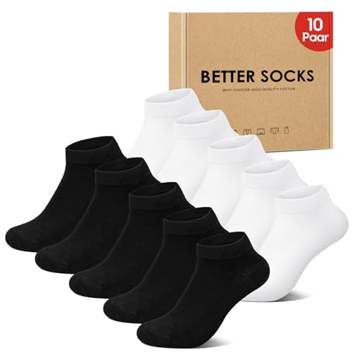 IceReco 10 Paires Chaussettes Basses Homme 43-46 Courte Femme Coton Chaussette Homme 43-46 Lot...