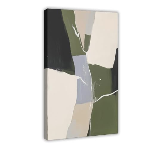 Cadre cadeau original : 2 posters abstraits vert et noir sur toile