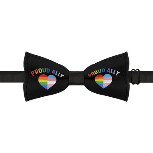 GoasNei Pride Month LGBTQ Gay Pride Ally Bow Tie for Men Adjustable Necktie Funny Tie Neck Ties for Weddings Party