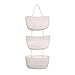 3-Tier Wall Hanging Storage Basket Over The Door Hanging Baskets Oragnizer White Woven Hanging Wall Mounted Basket Closet Organizerfor Bathroom,Bedroom,Kitchen and Boho Nursery Decor (White)