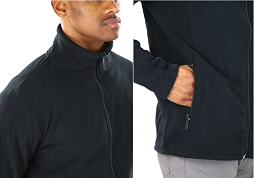 Image of ToBeInStyle Men's Zip Up Long Sleeve High Collar Polar Fleece Jacket