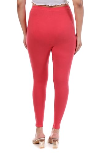 Image of TPF Women Cotton Lycra Ankle Length Leggings | 4 Way Stretchable | Mid Waist Slim Fit Tights | Soft Comfortable Ankle Legging for Girls & Ladies