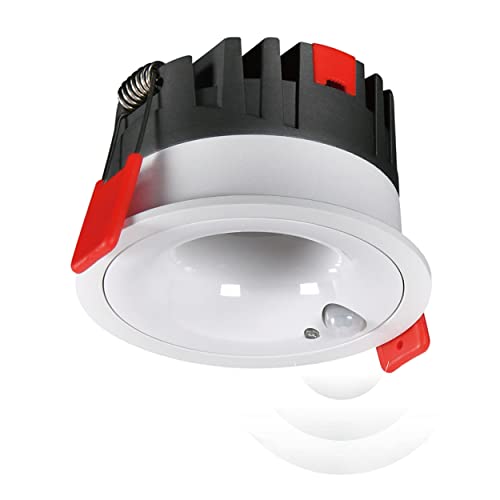 Sensor de movimiento PIR 12W Luz de techo empotrado ( recorte de agujero Φ75mm), automático ON/OFF en la oscuridad, Detector de movimiento para pasillo, puerta de entrada, etc Cover