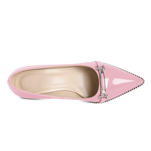 Image of Women's High Heel Pumps Stiletto Heel Pumps for Women Pointed Toe Heels Elegant Classic 3.5 Inch Beaded Pumps